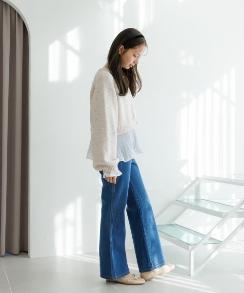「flower」 デニムパンツ SMALL ブルー レディース_画像9