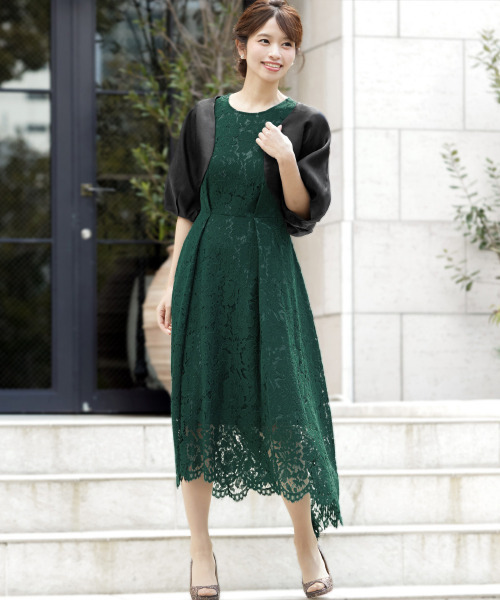 低価正規店 ドレス - 通販 - PayPayモール 総レースノースリーブイレヘムロング結婚式ワンピースドレス ZOZOTOWN PayPayモール店 定番定番人気