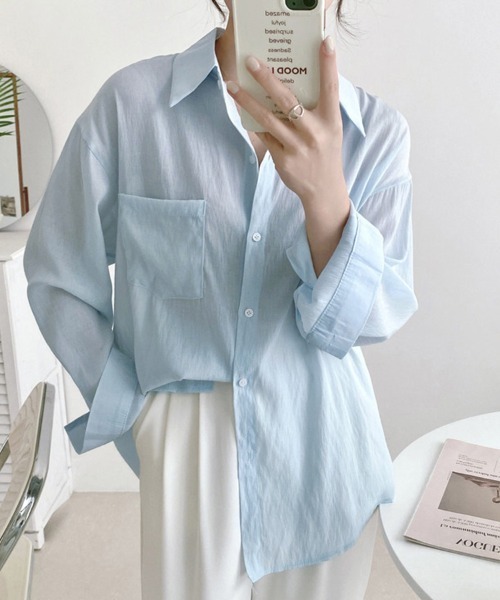 ブラウス シャツ BRUSHED LINEN TWILL レディース OTONA トップス シャツ ブラウス レディース ホワイト 春夏 7分
