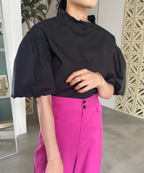 VOLUME SLEEVE BLOUSE アメリS ブラウス BRUSHED LACE VOLUME SLEEVE BLOUSE（シャツ/ブラウス）｜Ameri