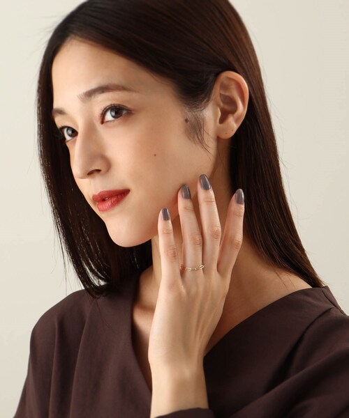 COCOSHNIK 指輪 リング K10ケーブルチェーンリング レディース