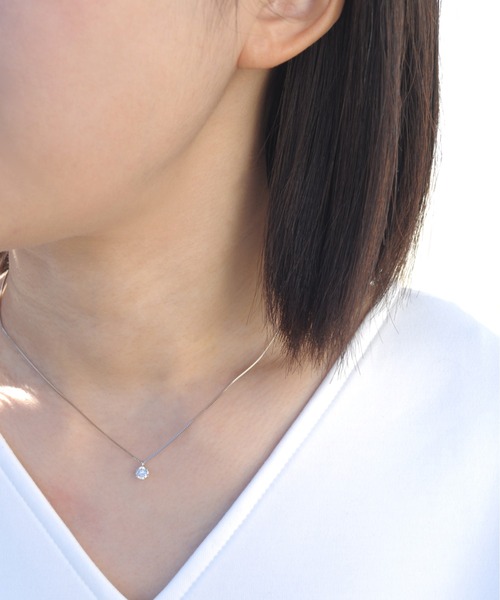 ネックレス 「anq.」PT９００・0.3ct ダイヤモンドネックレス レディースの画像