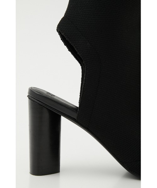 SLY オープントゥ ニット ニーハイブーツ ブラック　L SLY ブーツ OPEN TOE KNIT KNEE HIGH BOOTS オープントゥ ニット