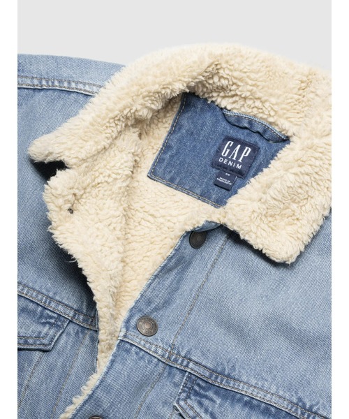 GAP デニムジャケット gジャン ウォッシュウェル ボア アイコン