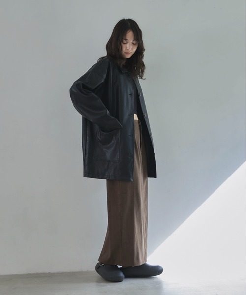 feepur（フェピュール） カバーオール フェイクレザーカバーオール