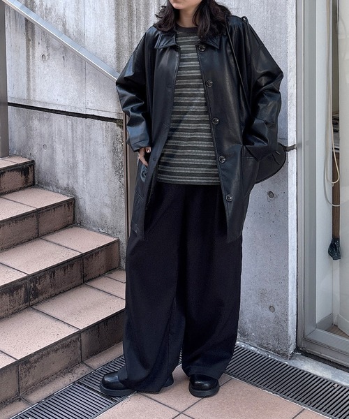 feepur（フェピュール） カバーオール フェイクレザーカバーオール