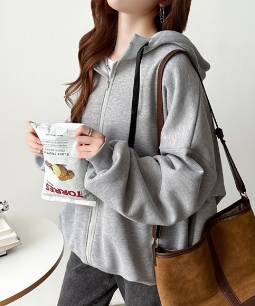 COCOMOMO パーカー 「新色追加」裏起毛 バックロゴパーカー オーバー