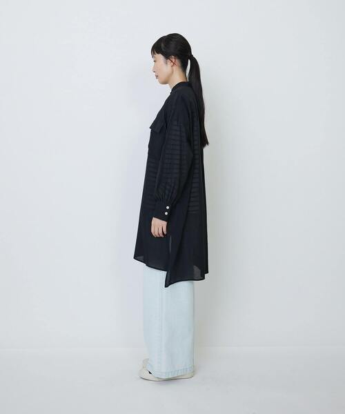 LOISIR コットン強撚サテンチュニックシャツ コットン強撚サテンチュニックシャツ｜BIGI online store - ビギ