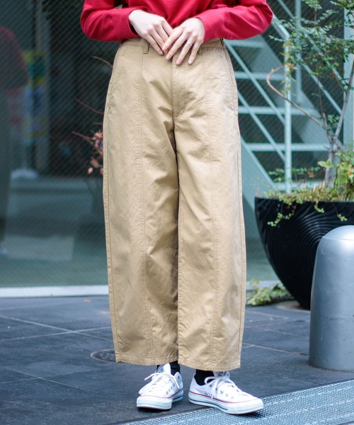 ワイドパンツ パンツ 「D.M.G. / ディーエムジー」 コットンリネンガルゼアーモンドパンツ レディースの画像