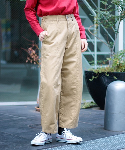 ワイドパンツ パンツ 「D.M.G. / ディーエムジー」 コットンリネンガルゼアーモンドパンツ レディースの画像