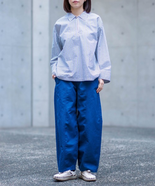 ワイドパンツ パンツ 「D.M.G. / ディーエムジー」 コットンリネンガルゼアーモンドパンツ レディースの画像