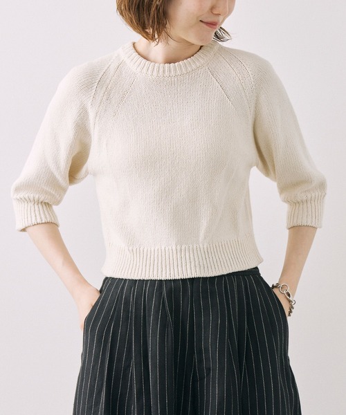 BABYLONE ニット セーター ハーフスリーブニットプルオーバー  