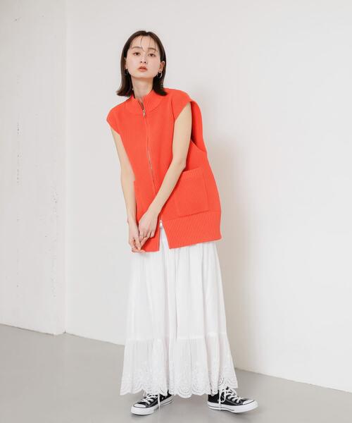 SENSE OF PLACE by URBAN RESEARCH ロング スカート スカラップレース