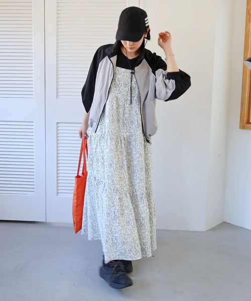 ANME ワンピース フラワープリントティアードキャミワンピース