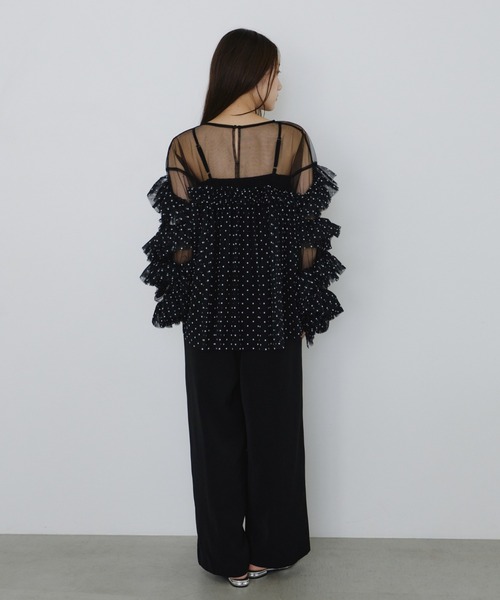 ANDRESD ドレス デコラティブチュールトップス / decorative tulle