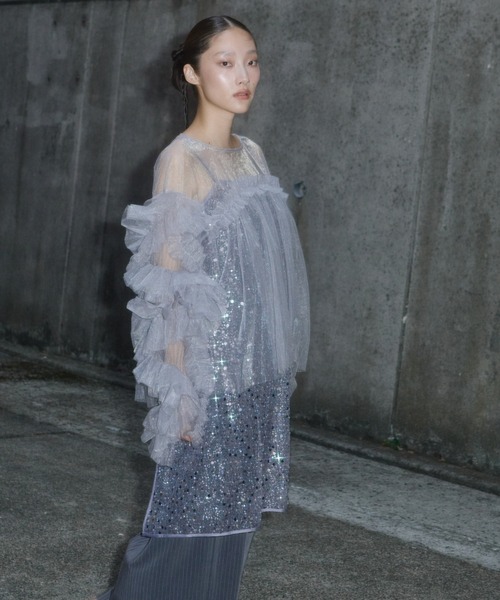 ANDRESD ドレス デコラティブチュールトップス / decorative tulle