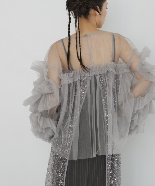 トップス ANDRESD decoraueve tulle tops decorative tulle tops / デコラティブチュールトップス（ドレス