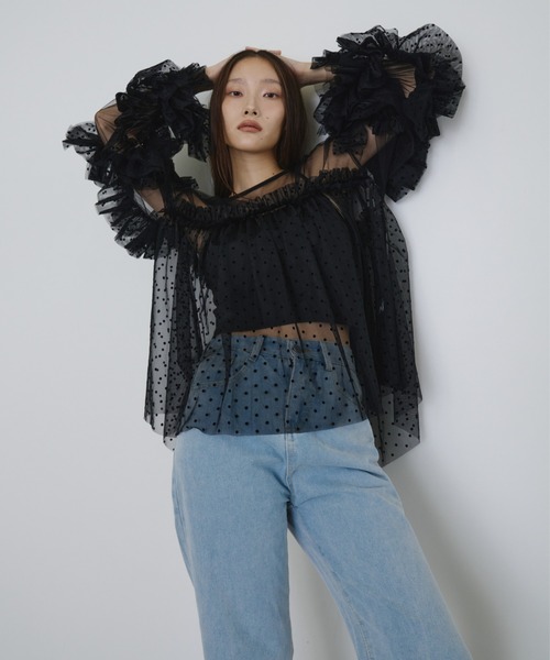 トップス ANDRESD decorative tulle tops ANDRESD ドレス デコラティブチュールトップス / decorative tulle