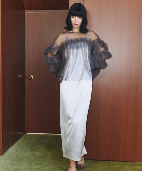 ANDRESD ドレス デコラティブチュールトップス / decorative tulle