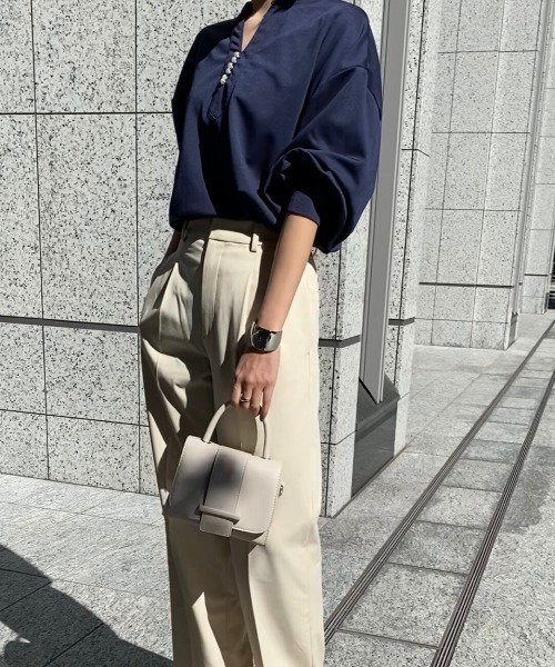ブラウス シャツ 切りっぱシャツ レディース Heather ブラウス シャツ カットオフショートシャツ 105013
