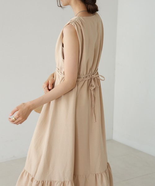ベージュ ティアード　ノースリーブ　ワンピース　新品タグ付き B:MING by BEAMS（ビーミング by ビームス）【洗える