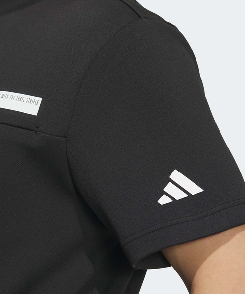 adidas ポロシャツ チェストポケット付き モックネック 半袖