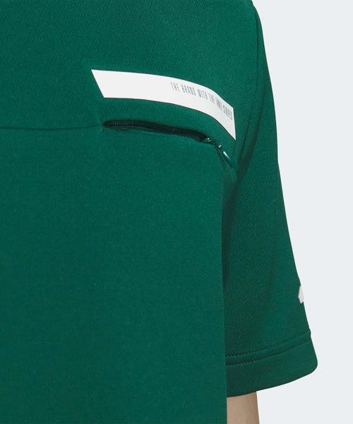 adidas ポロシャツ チェストポケット付き モックネック 半袖