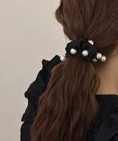 シュシュ 「 ammy. / エイミードット 」 パール サテン リボン