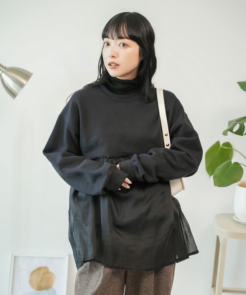 トレーナー スウェット dahl'ia/ダリア 切り替えスウェット レディース FREAK'S STORE トレーナー スウェット dahl'ia/ダリア 切り替え