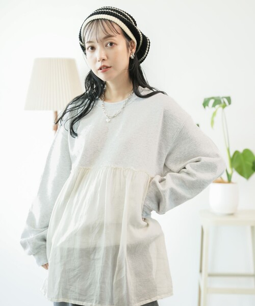 トレーナー スウェット dahl'ia/ダリア 切り替えスウェット レディース FREAK'S STORE トレーナー スウェット dahl'ia/ダリア 切り替え