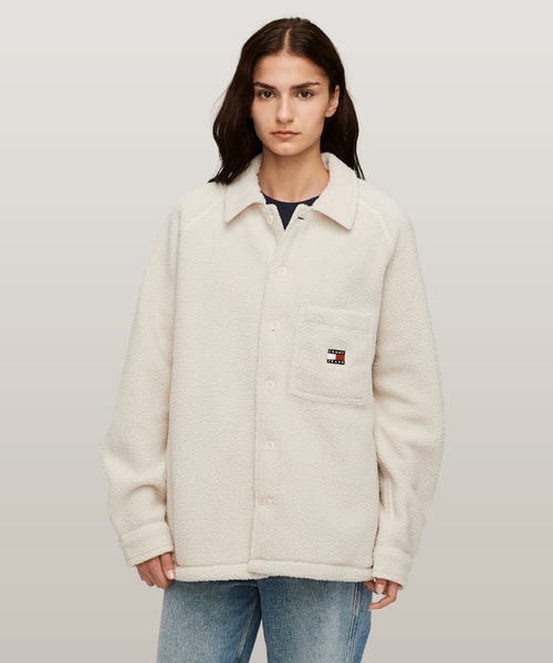 TOMMY JEANS コート ジャケット バッジテディオーバーシャツ
