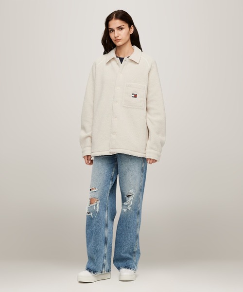 テディバッジオーバーシャツ TOMMY HILFIGER｜バッジテディオーバーシャツ | Rakuten Fashion