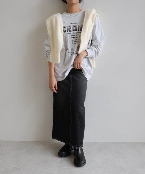 ANME tシャツ CRONYロゴプリント長袖Tシャツ レディース メンズ