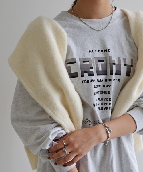 ANME tシャツ CRONYロゴプリント長袖Tシャツ レディース メンズ