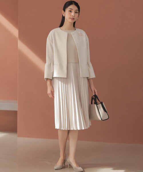 組曲（KUMIKYOKU） ワンピース ジャージーコンビプリーツ ワンピース