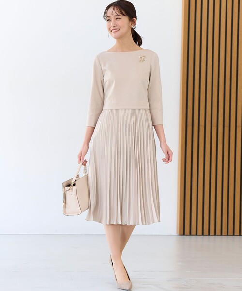 組曲（KUMIKYOKU） ワンピース ジャージーコンビプリーツ ワンピース