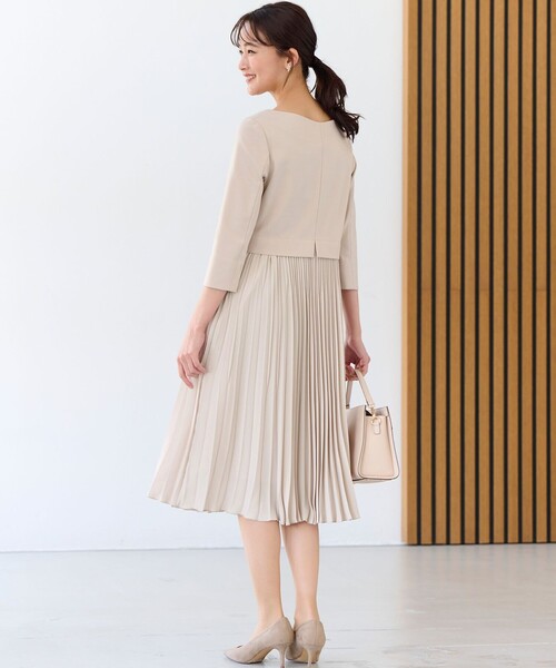 組曲（KUMIKYOKU） ワンピース ジャージーコンビプリーツ ワンピース