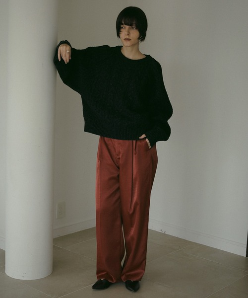 MANOF（マノフ） ニット セーター SHOULDER TUCK CABLE KNIT