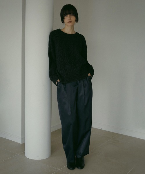 MANOF（マノフ） ニット セーター SHOULDER TUCK CABLE KNIT