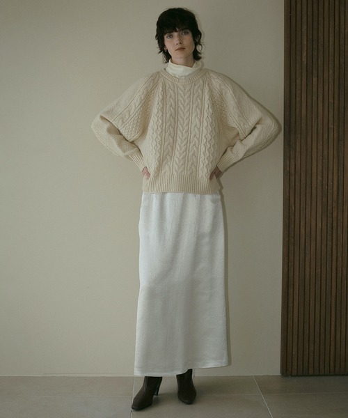 MANOF SHOULDER TUCK CABLE KNIT ケーブルニット MANOF/マノフ/SHOULDER TUCK CABLE KNIT | L.H.P（エルエイチピー