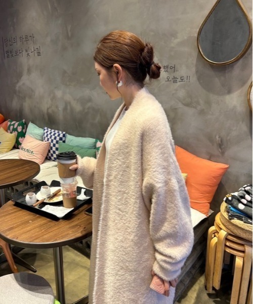 ニット セーター ipugo/イプゴ シャギーロングニットコート レディース ipugo ニット セーター ipugo/イプゴ シャギーロングニット