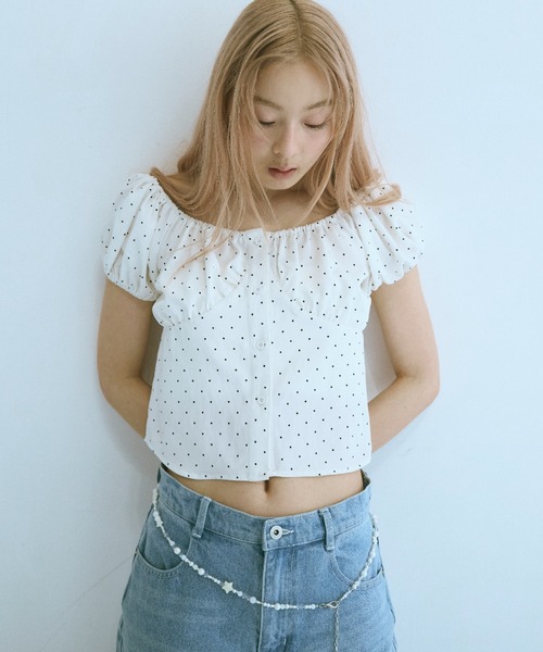 【春♪新作】【全2色】パフ袖長袖ブラウス　アイボリー ブラック【puff-0216atop】(lam)(0222) FEKETE ブラウス シャツ 2WAY PUFF SLEEVE BLOUSE / 2WAY
