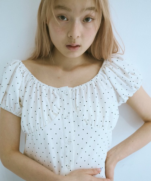 ブラウス シャツ 2way Puff Sleeves Gathered Blouse/2WAYパフスリーブギャザーブラウス「MAISON SPECIA MAISON SPECIAL(メゾンスペシャル)｜2way Puff Sleeves Gathered