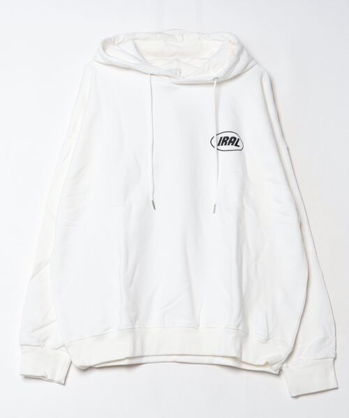 IRAL 美品 ロゴプルオーバー パーカー F ホワイト 白 完売 IRAL パーカー 「UNISEX ITEM」IRAL ONE-POINT LOGO HOODIE メンズ
