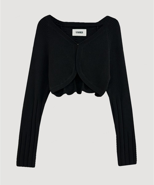 KNIT BOLERO CARDIGAN / BLACK – VIAVANDA
