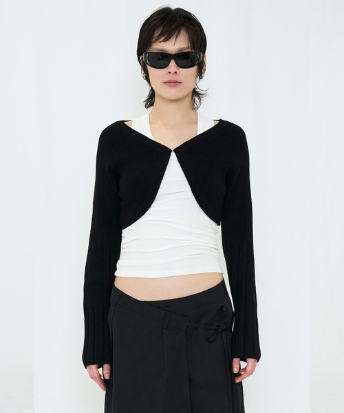 viavanda ボレロ　カーディガン VIAVANDA カーディガン KNIT BOLERO CARDIGAN レディース