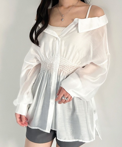 ア（プロフィールのご確認）ページ Heather ブラウス シャツ オフショルチュニックシャツ 319998