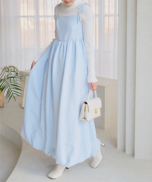 希少　美品　バーバリーブルーレーベル　バルーンキャミワンピース リボン　36 KOBE LETTUCE（神戸レタス） ワンピース 肩リボンバルーンキャミ