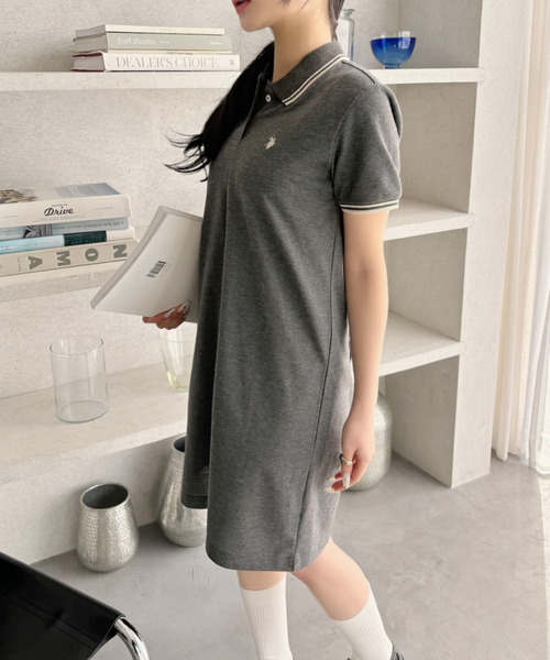 大人気 【PATOU】Logo cotton polo dress ミニ丈 ワンピース 三越伊勢丹 | Patou/パトゥ通販 | ワンピース | レディース