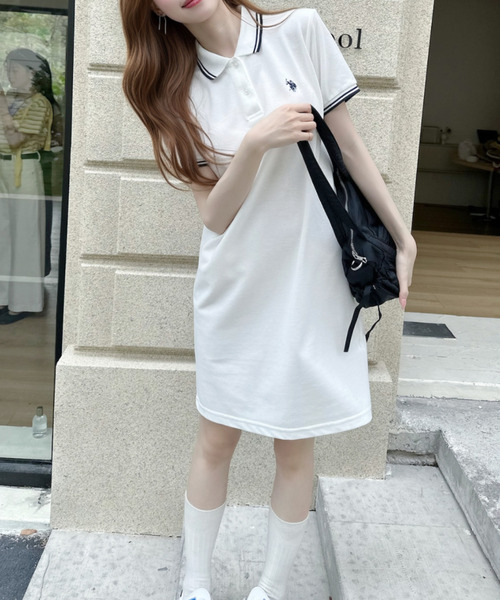 新品未使用レザレクション半袖ポロワンピース白　Sサイズ U.S. POLO ASSN.（ユーエスポロアッスン） ワンピース 半袖 Ada.別注